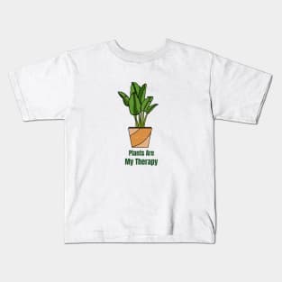 Plants Are My Therapy Kids T-Shirt